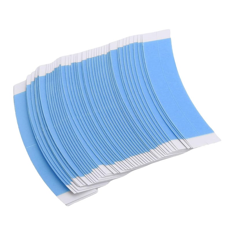 Qinlorgo Sweat Proof Wig Tape, Double Sided Adhesive Strong Hold Tape, PU Lace Front Wigs Toupees Hairpieces, Ideal for Wigs, 50 Pcs (Blue) - Image 4