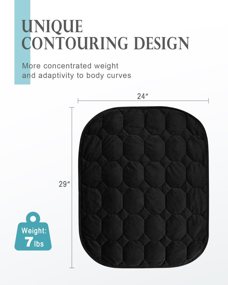Cottonblue Weighted Blanket 7lbs for Adults  Weighted Lap Blanket Adults  29'' x 24'' Small Weighted Blankets for Travel  Sleeping & Calming  Machine Washable Weighted Lap Pad  Black - Image 3