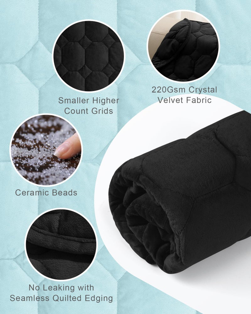 Cottonblue Weighted Blanket 7lbs for Adults  Weighted Lap Blanket Adults  29'' x 24'' Small Weighted Blankets for Travel  Sleeping & Calming  Machine Washable Weighted Lap Pad  Black - Image 4