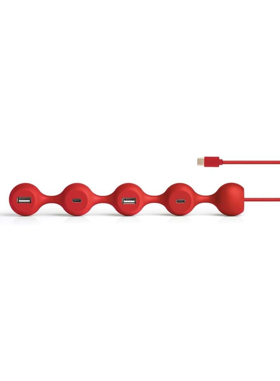 Peas Hub-C USB Hub With 2 USB-A And 2 USB-C Ports, Multiport USB Extender For Macbook, Ultrabooks And Tablets, USB C To USB Adaptor, Supports Charging And Data Transfer