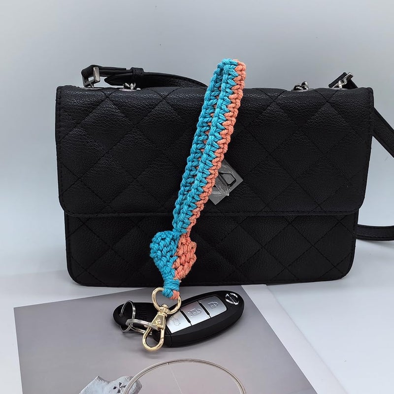 Moydolo Macrame Boho Handmade Cute Bracelet Holder Keychain Wristlet Key Chain Wrist Lanyard for Women Girls - Image 3