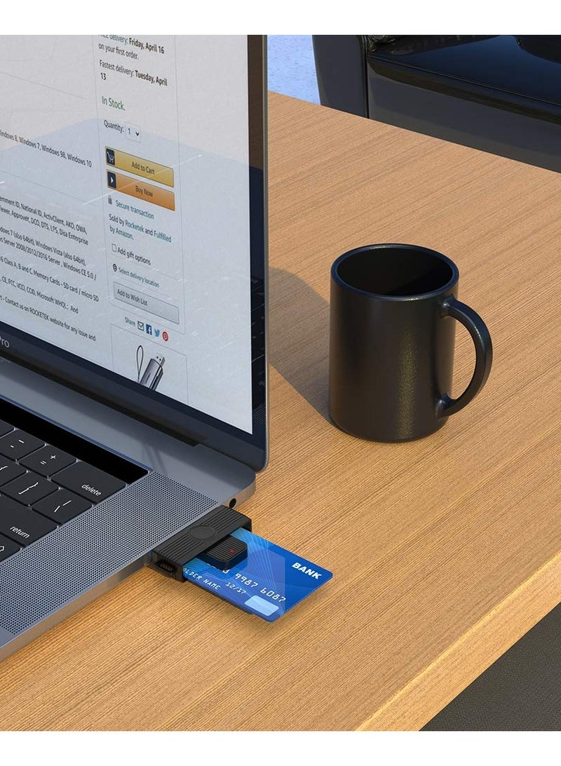 Portable USB Smart Card Reader for CAC, Electronic ID, IC Bank, and Health Insurance Cards - Compatible with Windows XP/Vista/7/8/11 and Mac OS. - Image 5