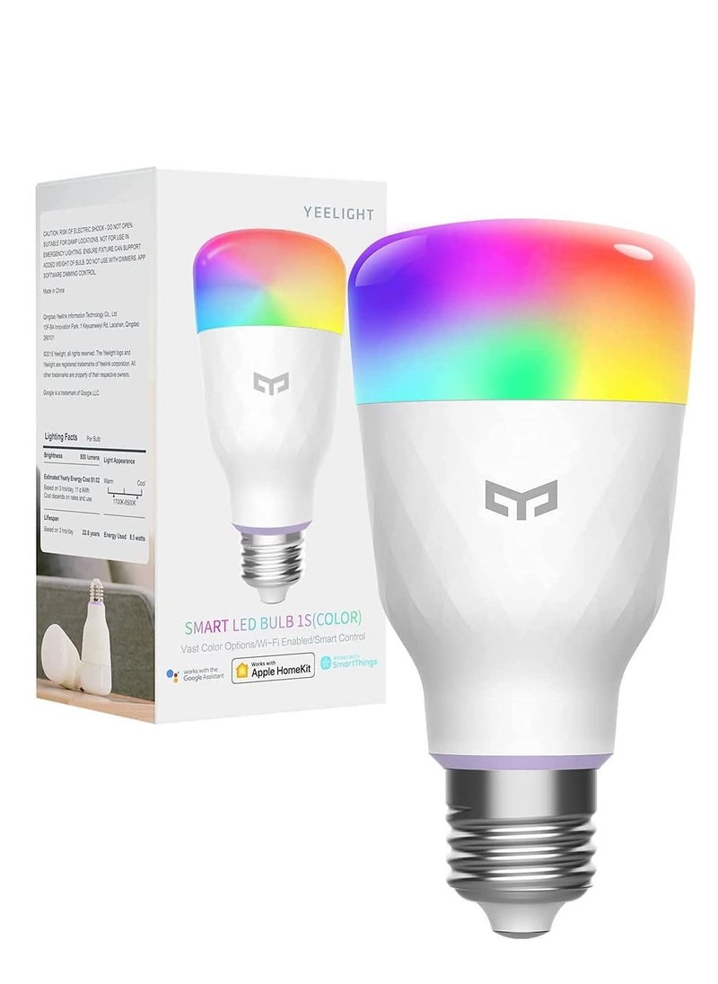 Yeelight - Yeelight Smart LED Bulb 1S Color Version YLDP13YL 8.5W RGB Light Desk Floor Table Lamp Support APP Control Light Work With APP Homekit AC220V-240V 1700K-6500K E26 E27 800lm - Image 1
