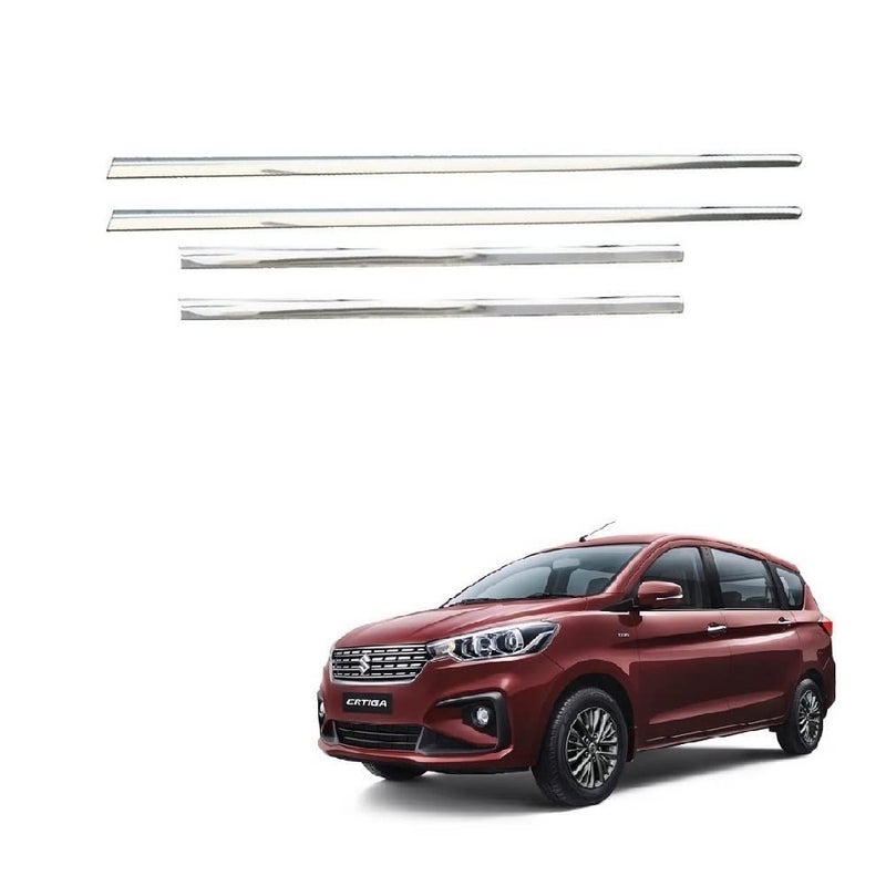 SPREADX Car Lower Window Garnish Chrome Stainless Steel Suitable for Maruti Suzuki Ertiga Type-3 (Set of 4 pcs) - Image 1