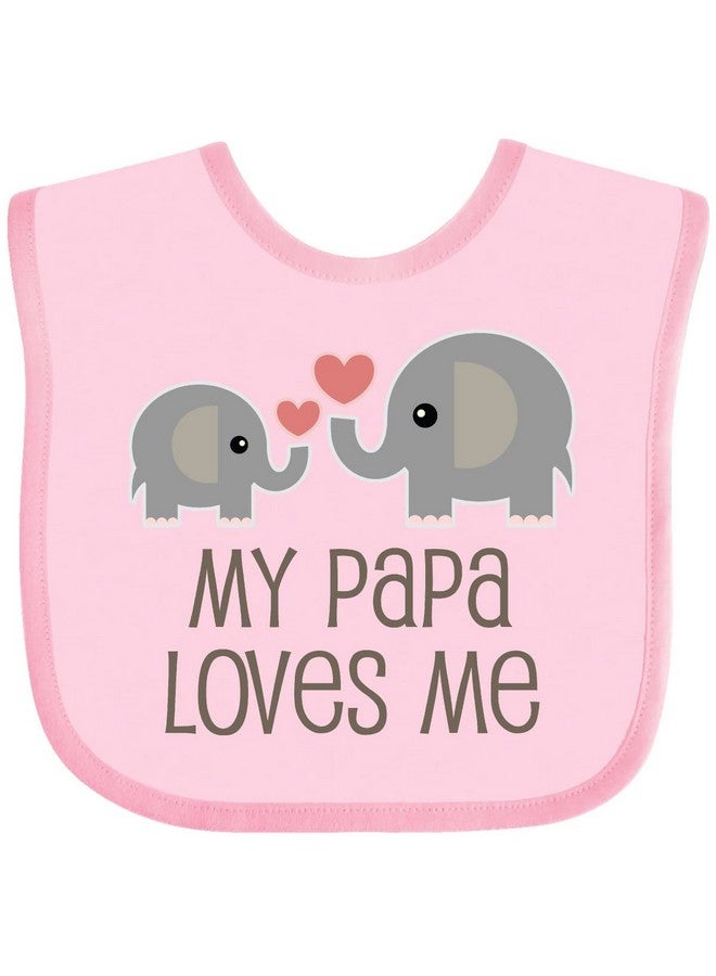 inktastic My Papa Loves Me Grandchild Baby Bib Pink 28c59 - Image 1