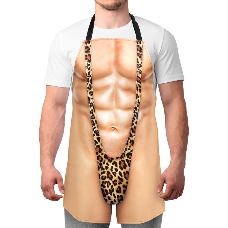 A AIFAMY Funny Men Cooking Grilling Aprons Belly BBQ Funny Gag Gifts for Christmas White Elephant Gift Exchange MuscleMankini One Size - Image 2