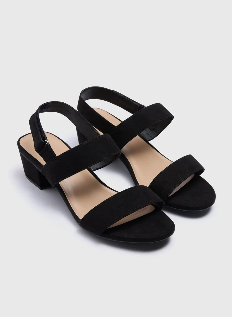 Matalan Black Suede Block Heels