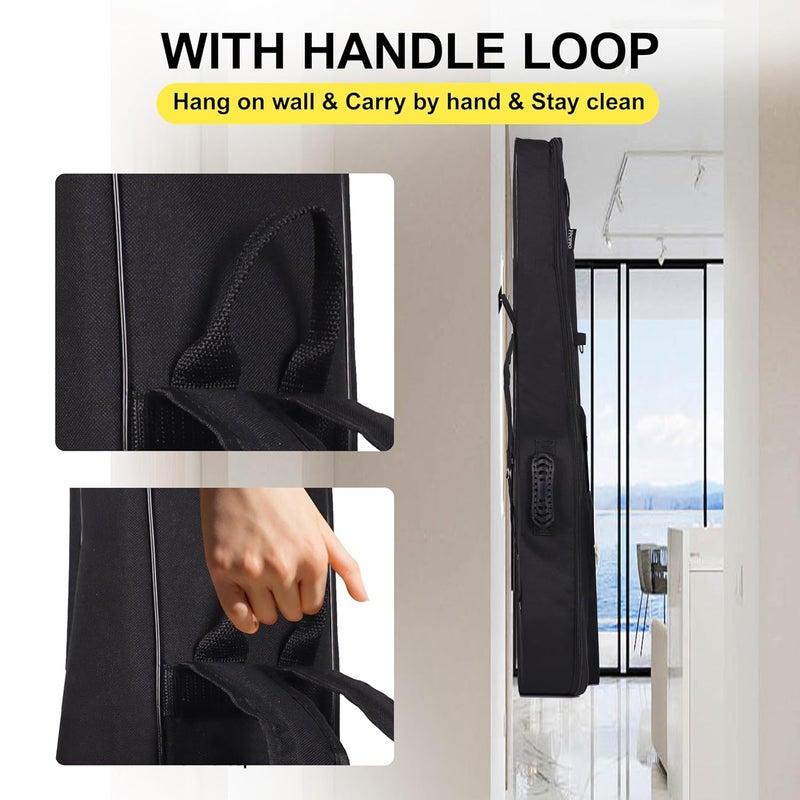 PPOPPO 40 41 42 Inch Acoustic Guitar Bag, Oxford Fabric with 0.35" Thick Padding, Water Resistant Gig Bag, 2 Storage Pockets, Side Handle & Back Hanger Loop, Adjustable Dual Shoulder Straps, Black - Image 4