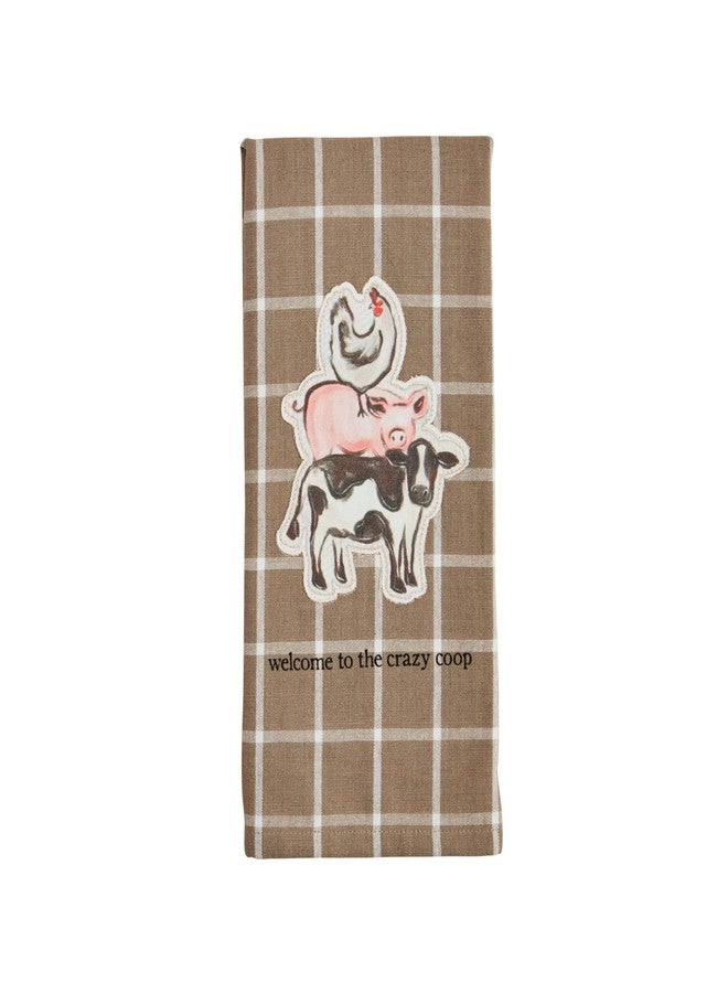 Mud Pie Coop Canvas Patch Towel; 26" x 12"
