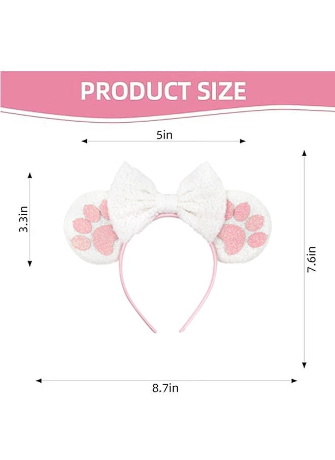 Unewshi 2PCS Birthday Minnie Ears Headband, Birthday Party Crown Headband Glitter Crown for Girl, Birthday Party Supplies (Pink)  - Image 4