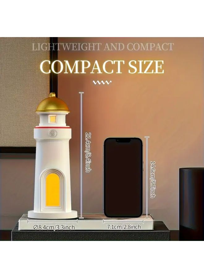 Moon Lighthouse Projector Light With Motion Sensor Adjustable Brightness USB Rechargeable 1pc - Image 3