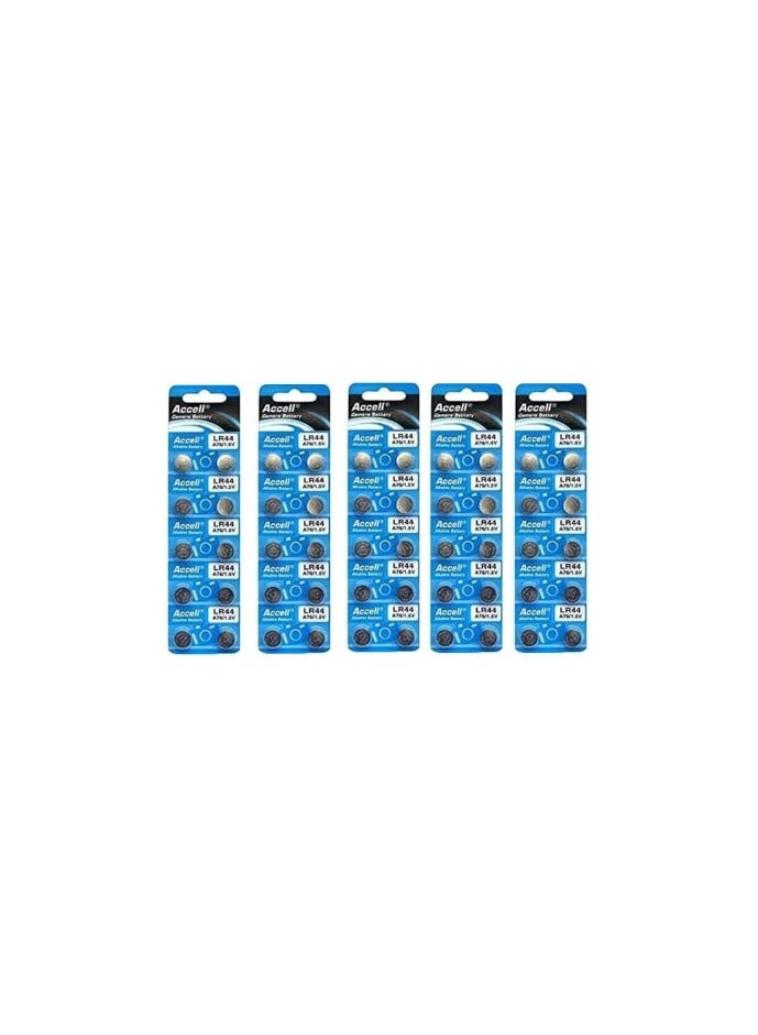 50-Pieces Accell AG13 LR44 (A76) Alkaline 1.5V Batteries