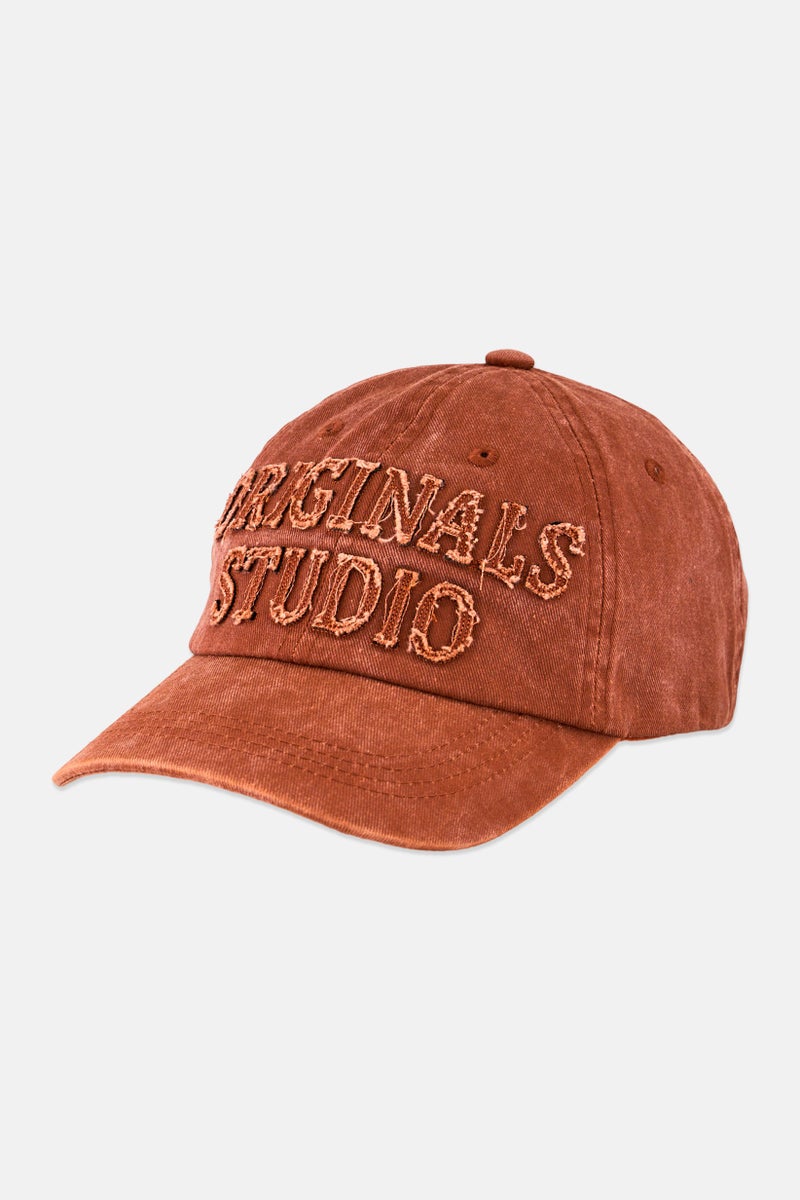 JACK & JONES Men Embroidered Adjustable Cap, Rust - Image 1