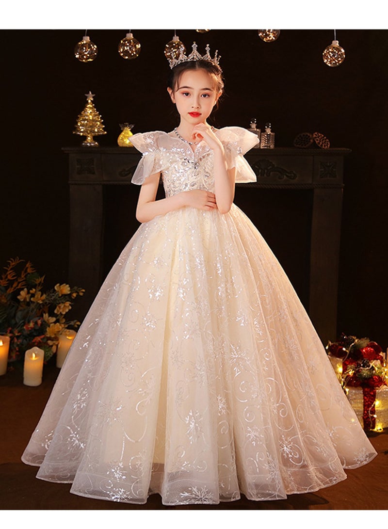 Children's dress princess dress girl host birthday princess dress piano performance costume costume - Image 3