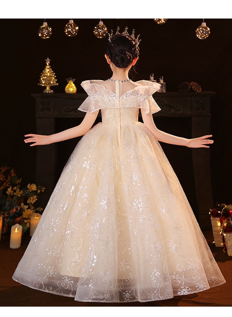 Children's dress princess dress girl host birthday princess dress piano performance costume costume - Image 4