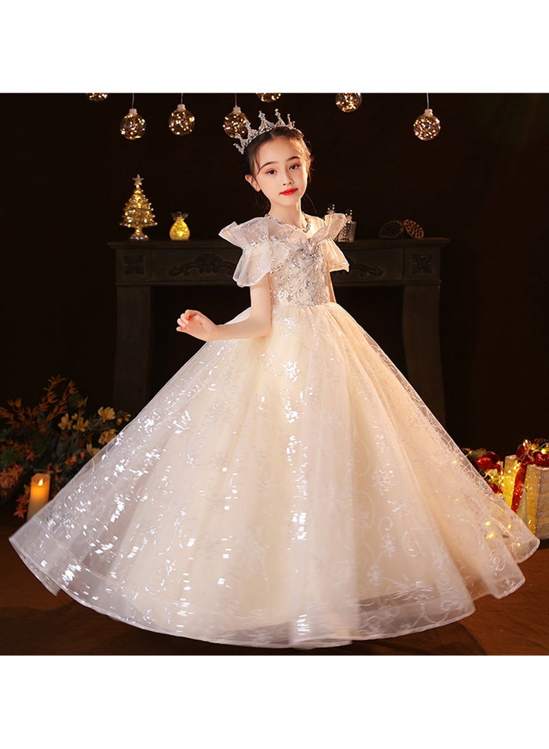 Children's dress princess dress girl host birthday princess dress piano performance costume costume - Image 5