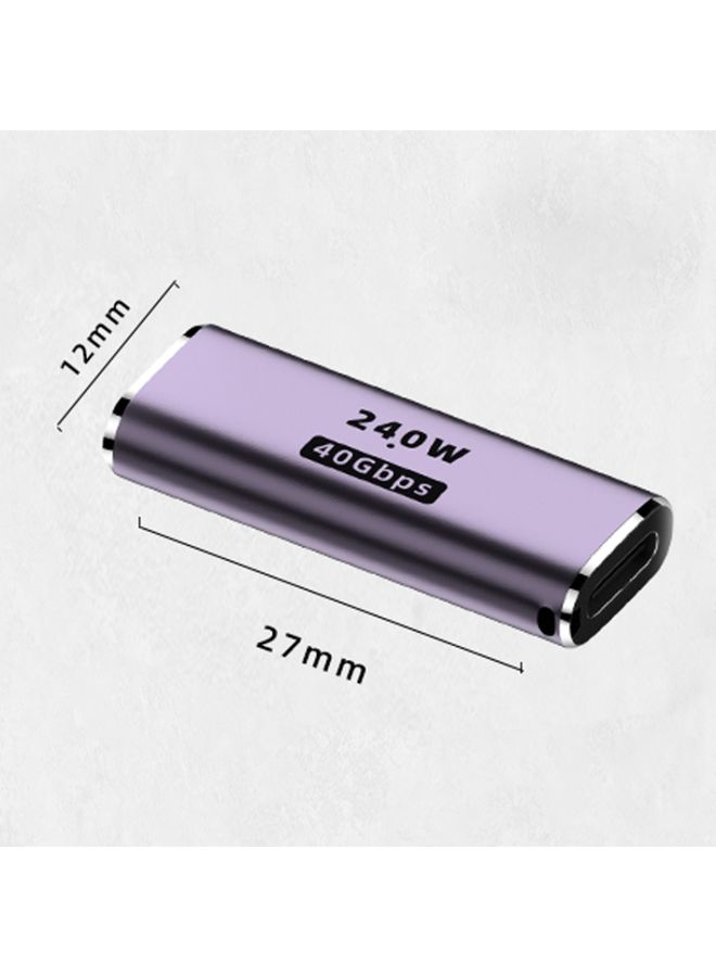 BURAQ 240W USB-C/Type-C Female to USB-C/Type-C Female 40Gbps Straight Adapter with Light - Image 2
