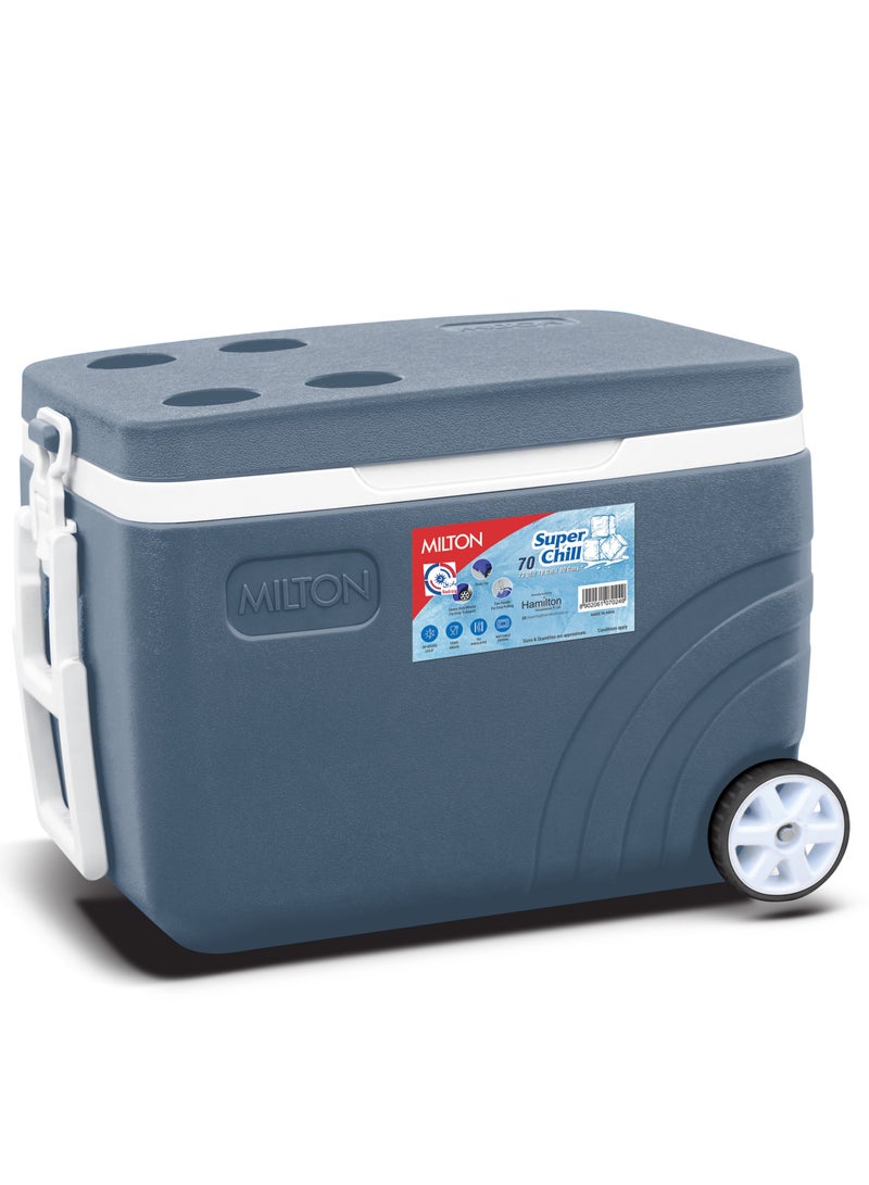 ميلتون صندوق ثلج 70 لتر مع عجلات رمادي/ابيض