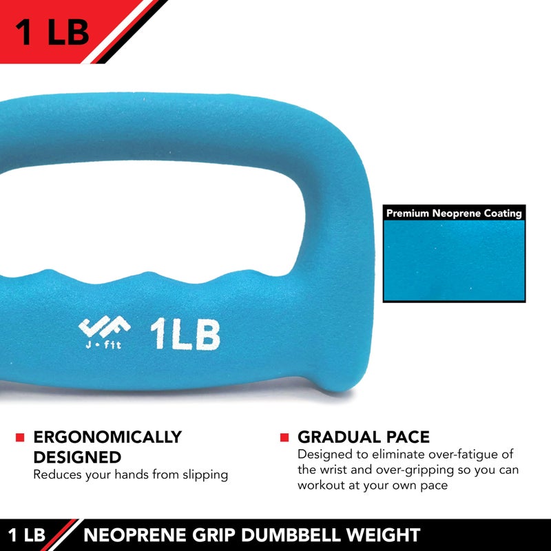 JFIT j/fit 1lb Neoprene Grip Dumbbell Weight - Image 3