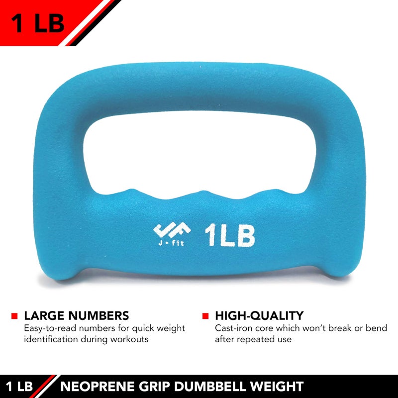 JFIT j/fit 1lb Neoprene Grip Dumbbell Weight - Image 4