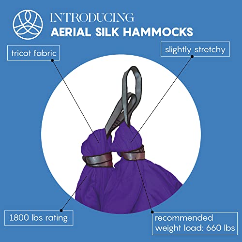 aum active Aerial Silk Yoga Hammock & Swing for Home, Inversion Exercises, Starter Kit for All Levels - Durable with Extension Straps, Carabiners, and Pose Guide - Image 2