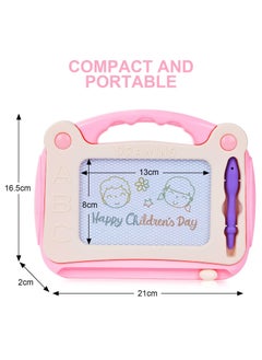 KASTWAVE Coloring Magnetic Drawing Board, Toddler Learning Toys for Little Girl Boy, Painting Sketch Pad, Erasable Doodle Sketch Pad with Stampers Cards, Birthday Travel Toys for 3 4 5 6 Years Kid (Pink)  - Image 4