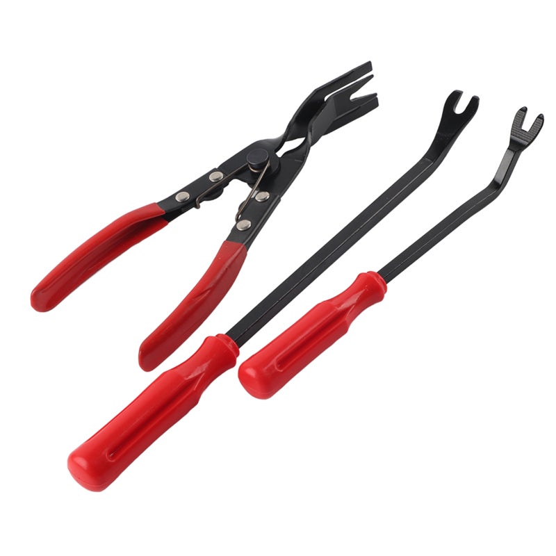 Car Door Trim Rivets Fastener Remover Tool Kit: 3pcs Spring Loaded Pliers - Jaw Design For Easy Clip Removal Wide Nose To Protect Panels For Car Interior Exterior Trim - Image 1