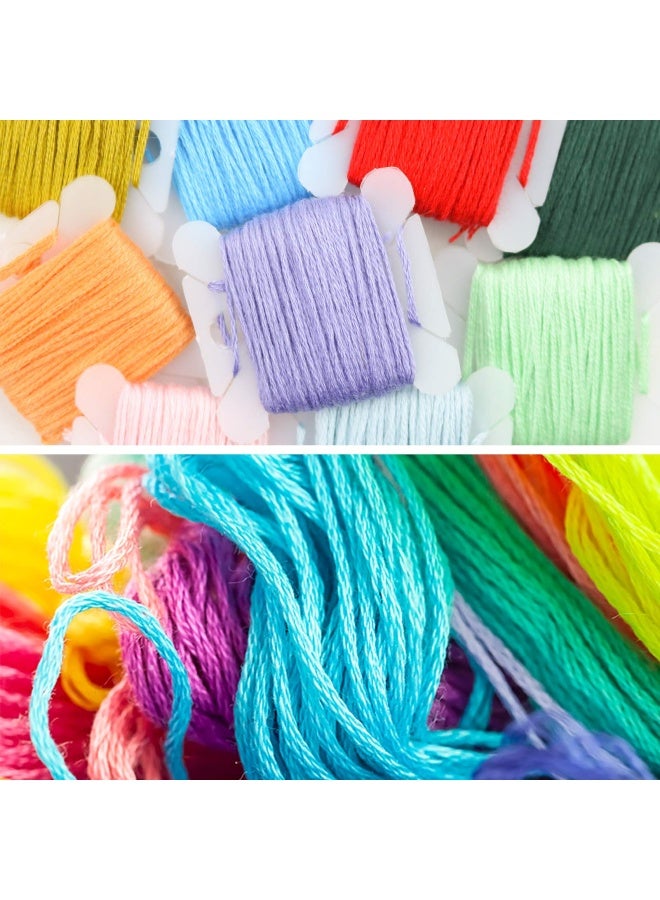 Similane Embroidery Floss 50 Skeins Cross Stitch Thread Rainbow Color Friendship Bracelets Crafts Floss with 12 Pcs Floss Bobbins and 1 Pcs NeedleThreading Tool - Image 3