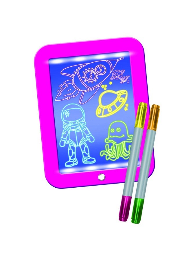 Mindscope Light Up Led Glow Pad Writing Board Pink Animator With Glow Markers - Image 2