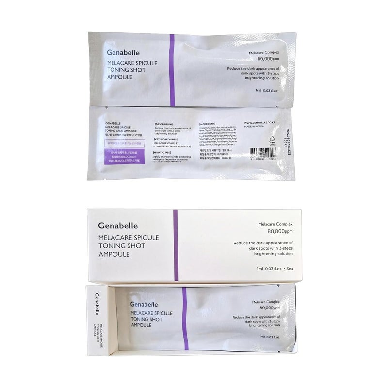 Genabelle Melacare Spicule Toning Shot Ampoule Skin Clarifying Serum with 80000ppm Melacare Complex Spicule Technology for Glow Pore Refining Hydration 003 fl oz 3ea - Image 5