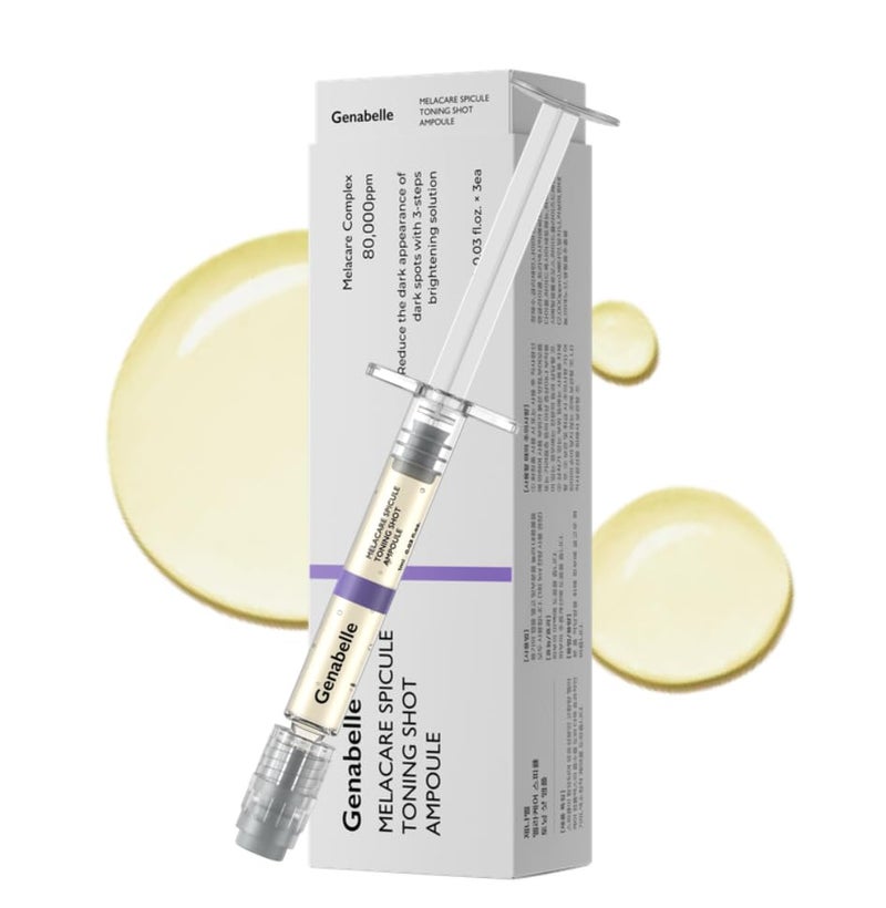 Genabelle Melacare Spicule Toning Shot Ampoule Skin Clarifying Serum with 80000ppm Melacare Complex Spicule Technology for Glow Pore Refining Hydration 003 fl oz 3ea - Image 1