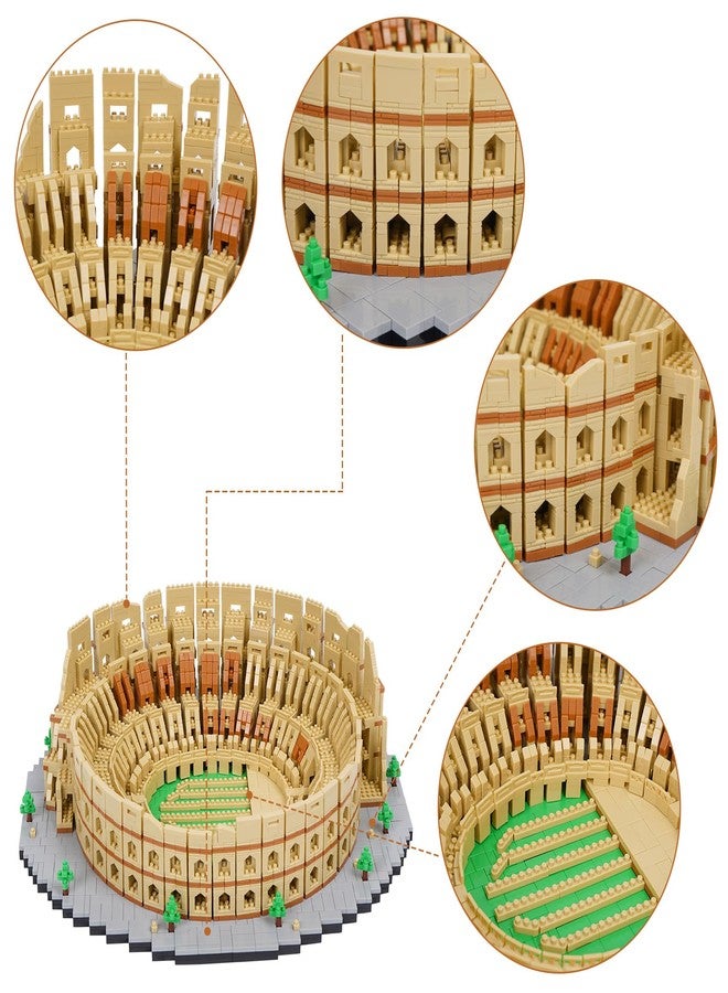 Geniteen Building Blocks Set Roman Colosseum Model Micro Building Blocks 5594 PCS Famous Architecture Model Mini Building Kit, Gift for Kids and Adults - Image 4