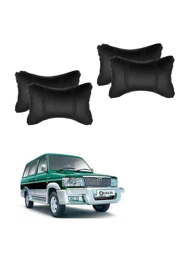 Adroitz Adroitz Black Car Cushion in Football Design Material Leatherette Pair of 2_178  - Image 1