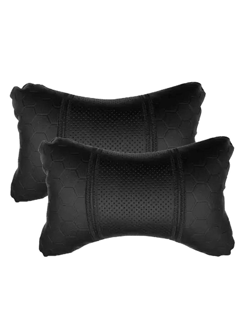 Adroitz Adroitz Black Car Cushion in Football Design Material Leatherette Pair of 2_178  - Image 2