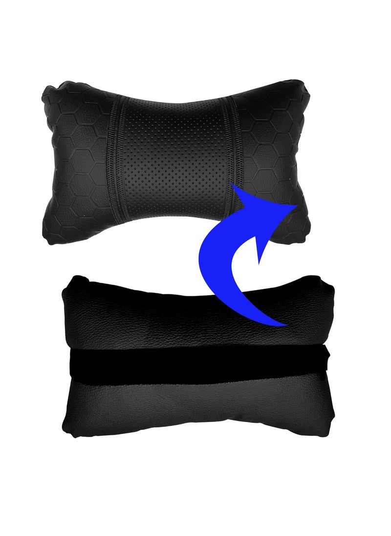 Adroitz Adroitz Black Car Cushion in Football Design Material Leatherette Pair of 2_178  - Image 4