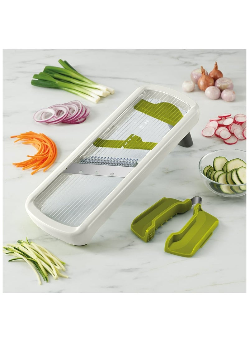 Joseph Joseph Multi Grip Kitchen Mandoline Adjustable Fruit And Vegetable Slicer 3 Slice And 2 Julienne Thickness With Precision Food Grip White  - Image 2