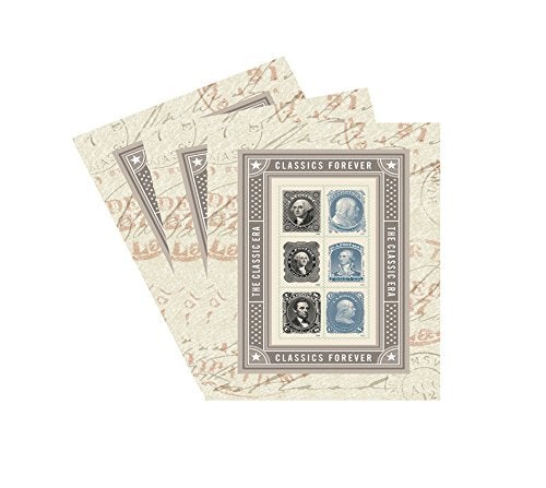 USPS The Classic Era Souvenir Sheet of 6 Forever U.S. Postage Stamps Patriotic, Historic, George Washington, Benjamin Franklin, Abraham Lincoln (3 Sheets of 6 stamps) - Image 1