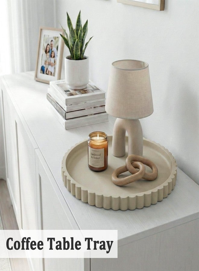 HighHerz Silicone Bathroom Tray Round Vanity Tray (Khaki, 9 inch) - Image 4