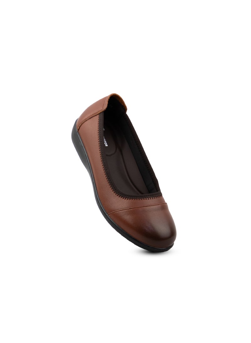 Gladiator GL 5010-3 Women’s Genuine Leather Comfort Flats – Brown | Office & Formal Wear Shoes - Image 3