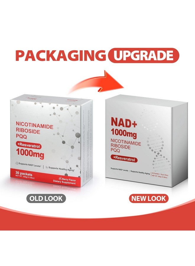 NAD Liquid Supplement, NAD+ Liquid Supplement 1000mg - with Nicotinamide Riboside, Resveratrol & Quercetin - Advanced NAD Supplements for Anti-Aging, Energy & Focus - 30 Packs - Image 2