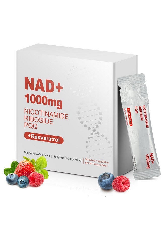 NAD Liquid Supplement, NAD+ Liquid Supplement 1000mg - with Nicotinamide Riboside, Resveratrol & Quercetin - Advanced NAD Supplements for Anti-Aging, Energy & Focus - 30 Packs - Image 1