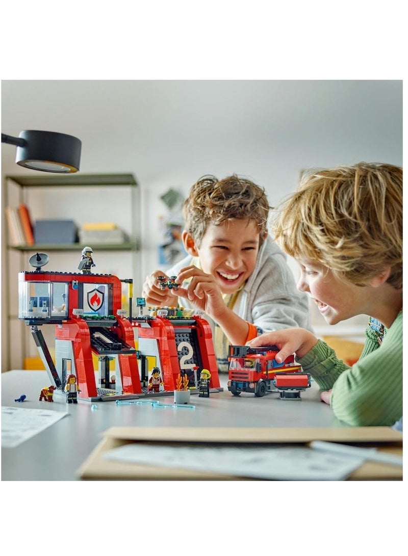Lego City Fire Station With Fire Truck Building Playset 60414 - Image 3