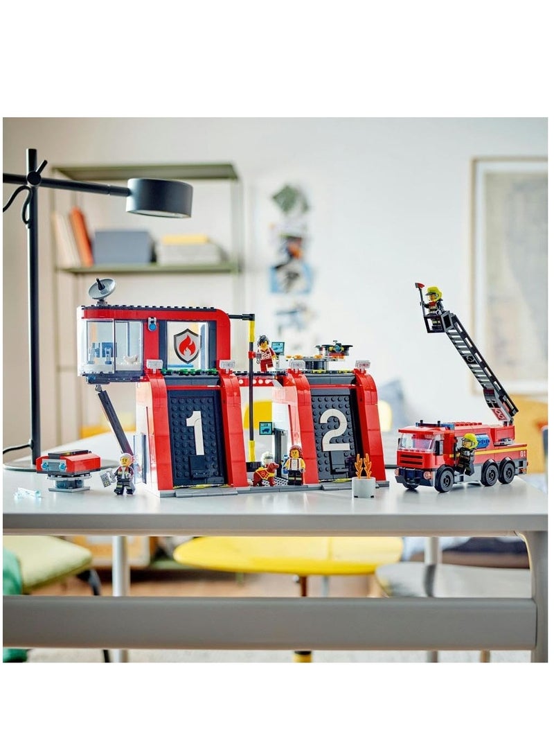 Lego City Fire Station With Fire Truck Building Playset 60414 - Image 5