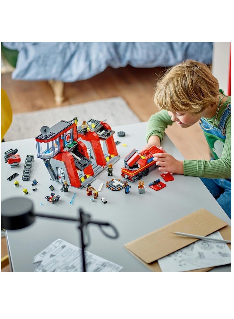Lego City Fire Station With Fire Truck Building Playset 60414 - Image 4