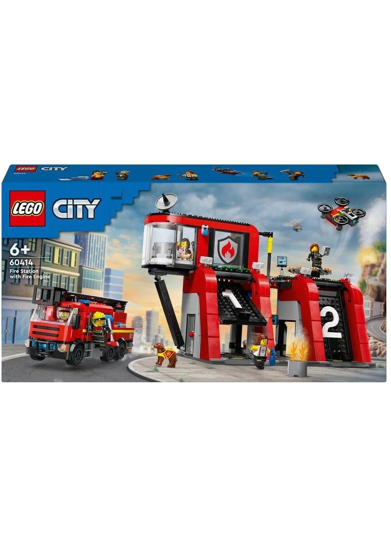 Lego City Fire Station With Fire Truck Building Playset 60414 - Image 2