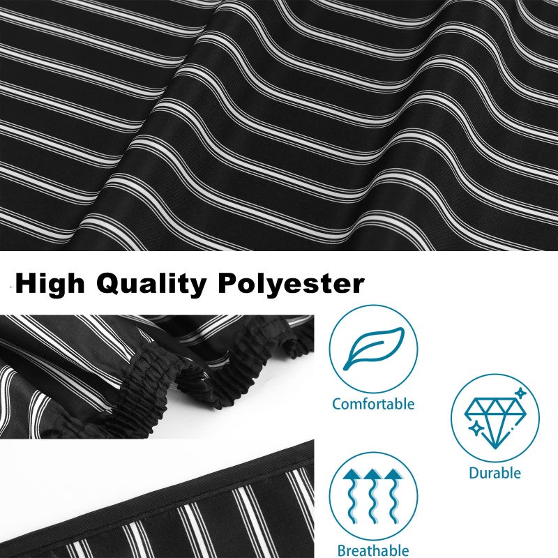 YELEGAI Professional Hair Cutting Cape with Neck Duster Brush, Large Size Salon Hairdresser Cape for Men, Women and Kids(Black With White Stripes) - Image 3