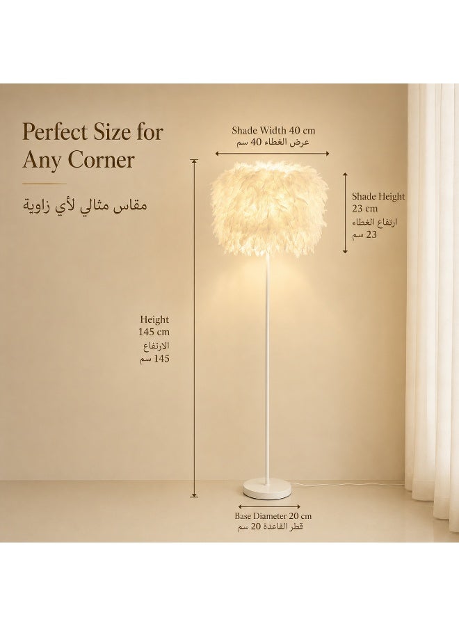 GroveMade Floor Lamp LED Standing Lamp Feather Floor Lamp Decorative Reading Light for Living Room Bedroom Home Office Home Decor - Image 4