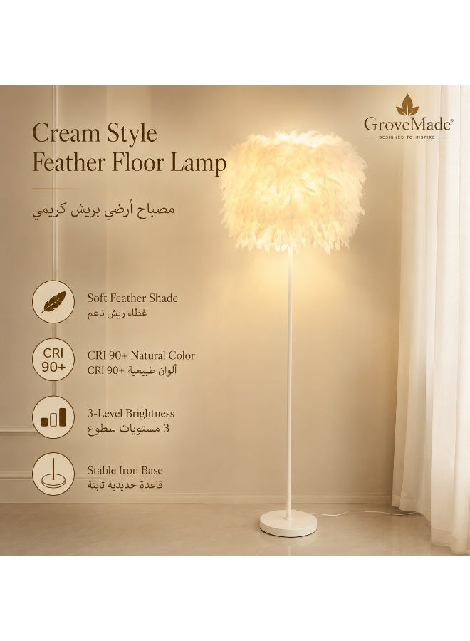 GroveMade Floor Lamp LED Standing Lamp Feather Floor Lamp Decorative Reading Light for Living Room Bedroom Home Office Home Decor - Image 2