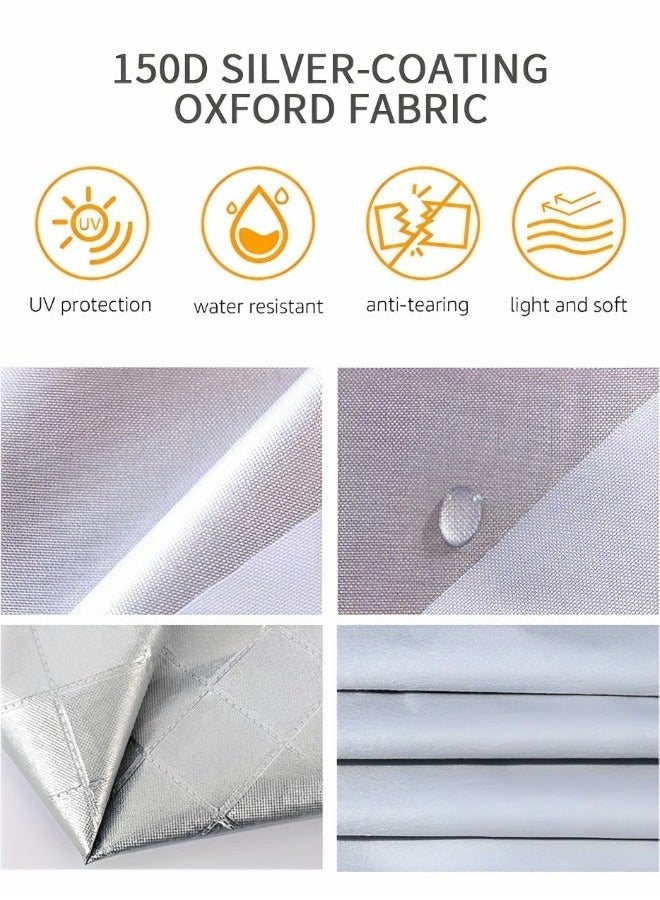 Multi-Layers Car Cover Waterproof All Weather for Automobiles, Outdoor Full Cover Windproof, Sand proof, Rain proof, UV proof Car Covers with Zipper Door Car Protection White, YXL - Image 2
