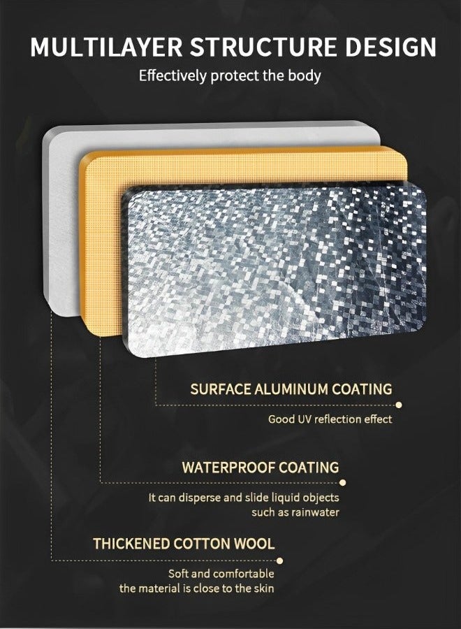 Multi-Layers Car Cover Waterproof All Weather for Automobiles, Outdoor Full Cover Windproof, Sand proof, Rain proof, UV proof Car Covers with Zipper Door Car Protection White, YXL - Image 4